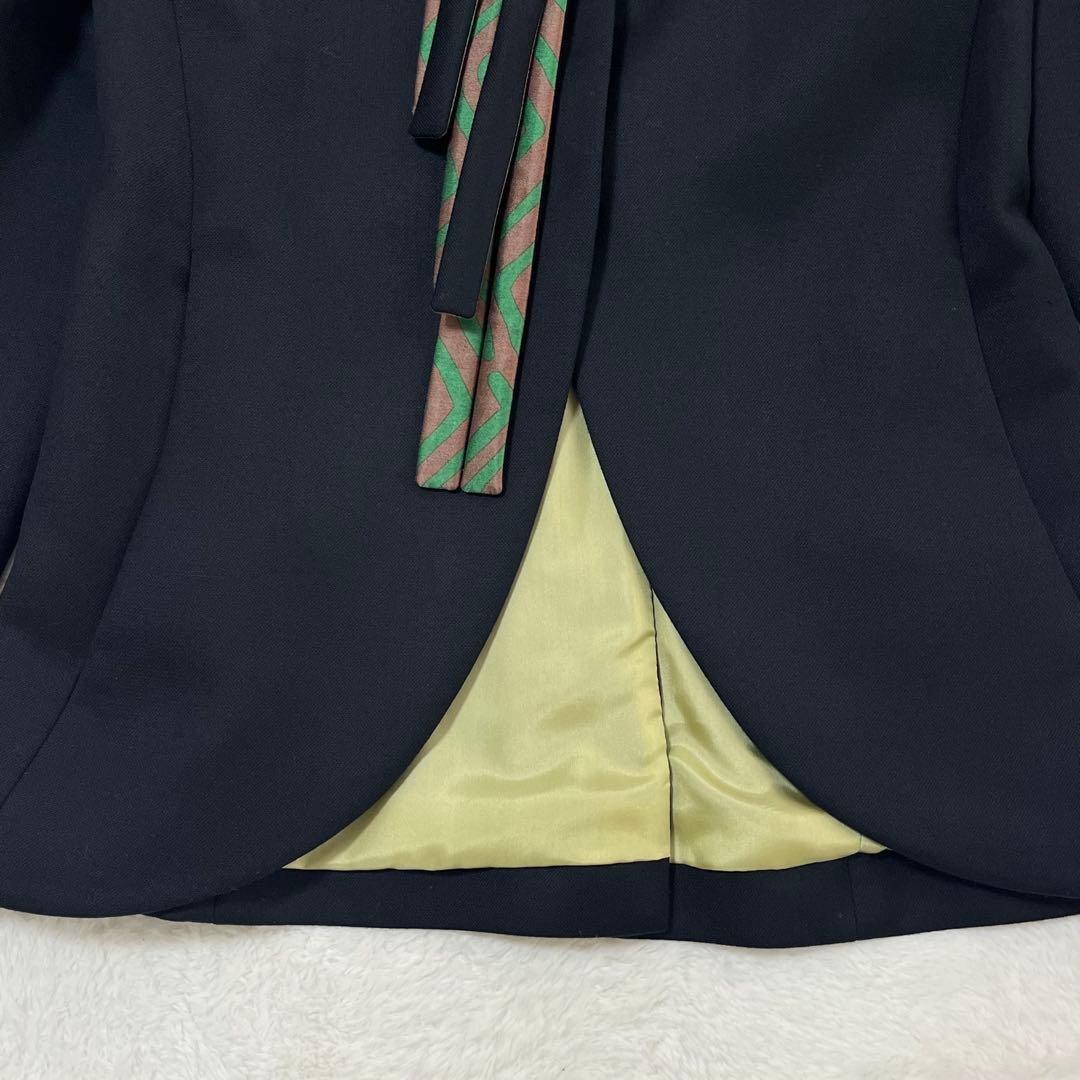 フランス製 クリスチャンラクロワ テーラードジャケット ウール 裏地シルク 黒