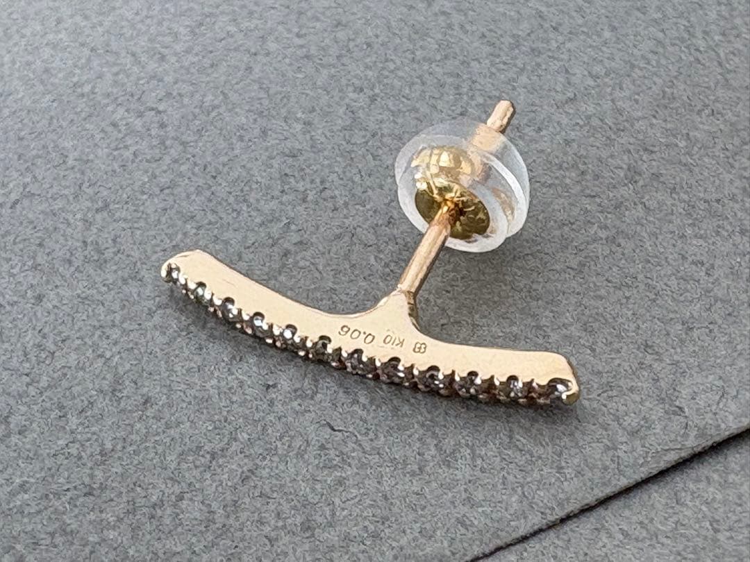 Hirotaka ヒロタカ　ショートバー ダイヤモンド ピアス