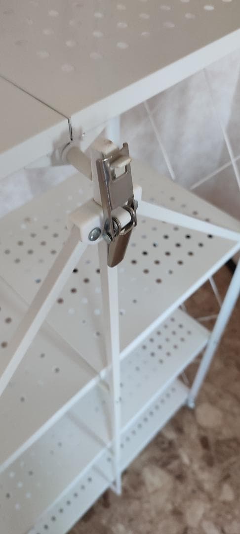 ホワイト 折り畳み可能5段ラック