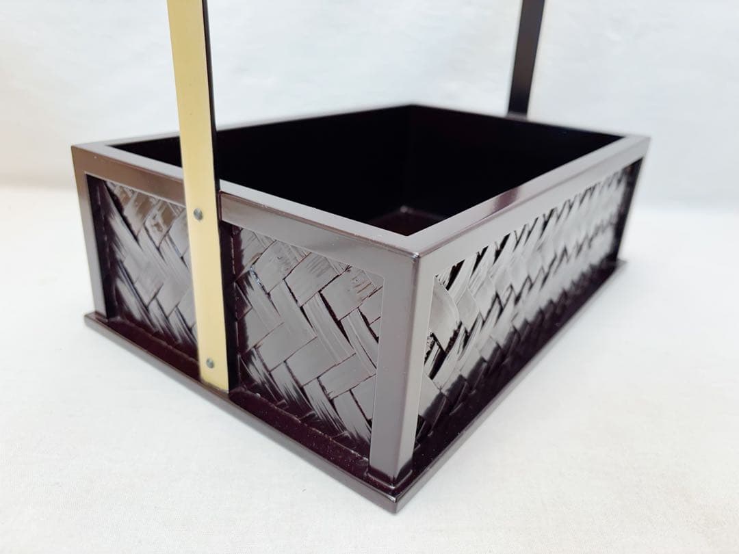 未使用 茶道具三代田原一斎作 鵬雲斉好 手付莨盆 崇白造 火入黒柿八角銀杏莨入