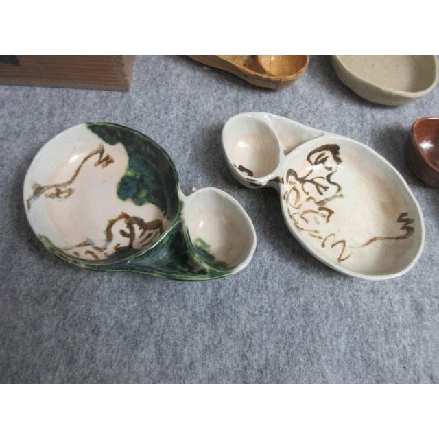 清水六兵衛ひょうたん皿5枚共箱 [B28125]