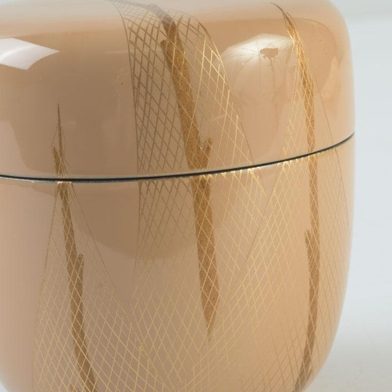 茶道具　越前蒔絵師　宮田宗景作　金蒔絵　棗　共箱　V　9838