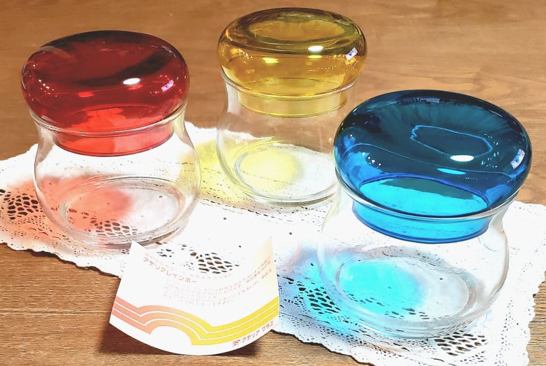 アデリア ガラス キャニスター キャンディーポット 3個セット 新品