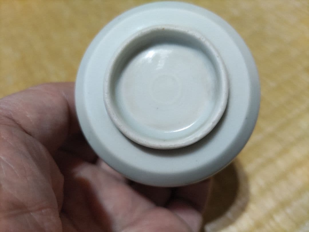 古伊万里　白磁　胴紐　小型　猪口　無傷