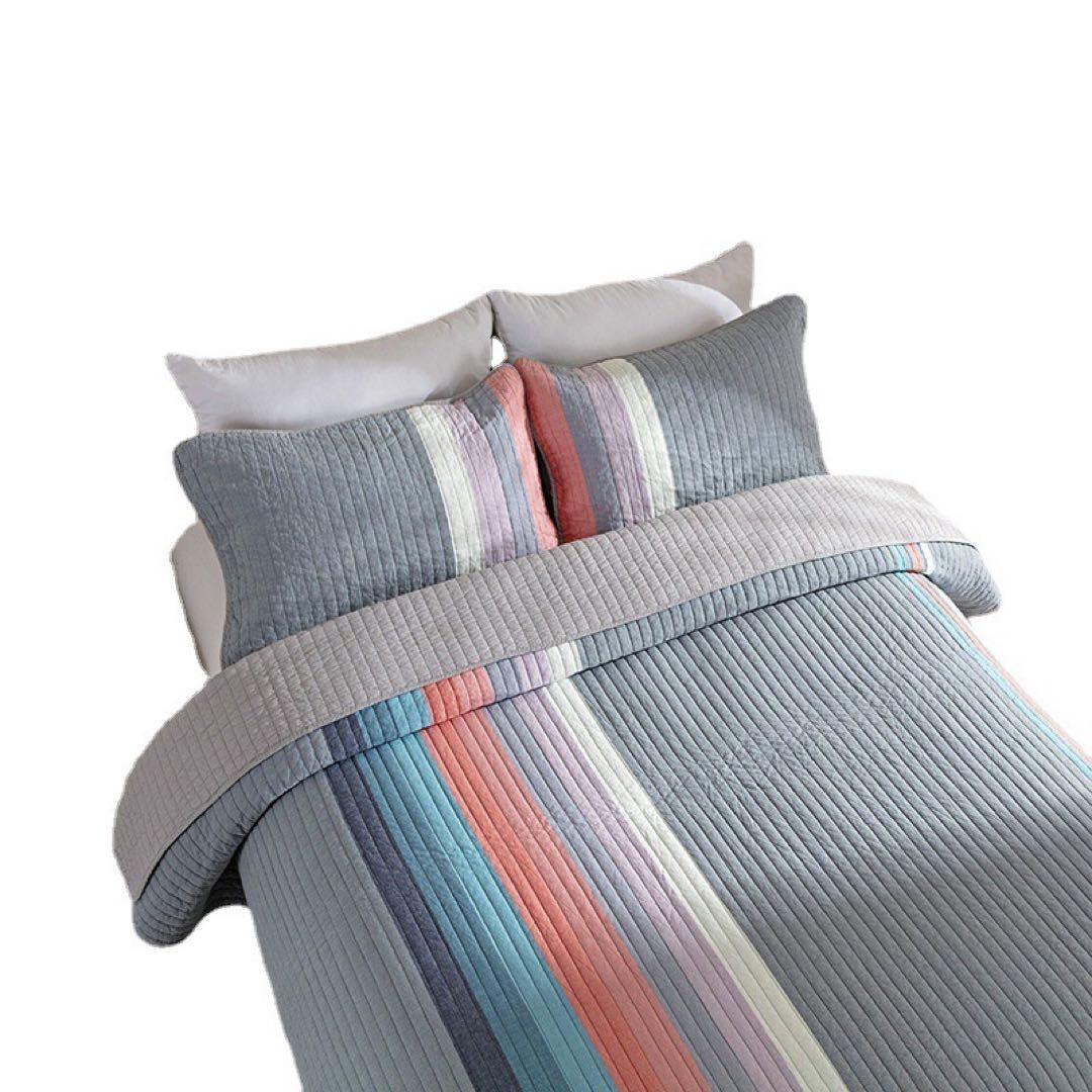 キルトベッドカバー3点セット綿マルチカバー キルティング 167