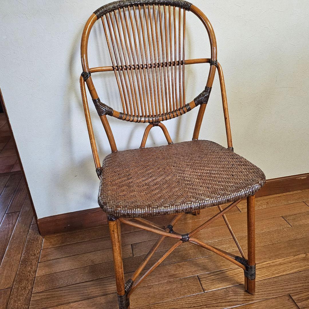Kazama カザマ ラタンチェア ダイニングチェア 籐椅子 イス 希少