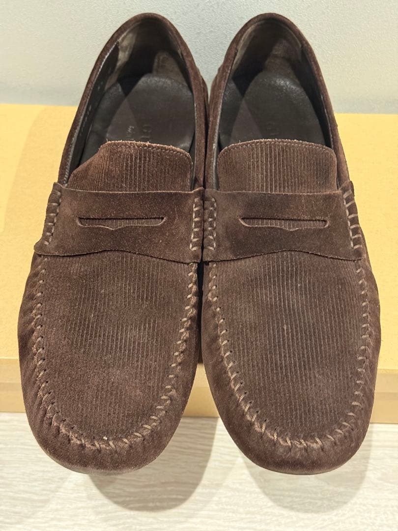 GUCCI ブラウン スエード モカシン ドライビングシューズ