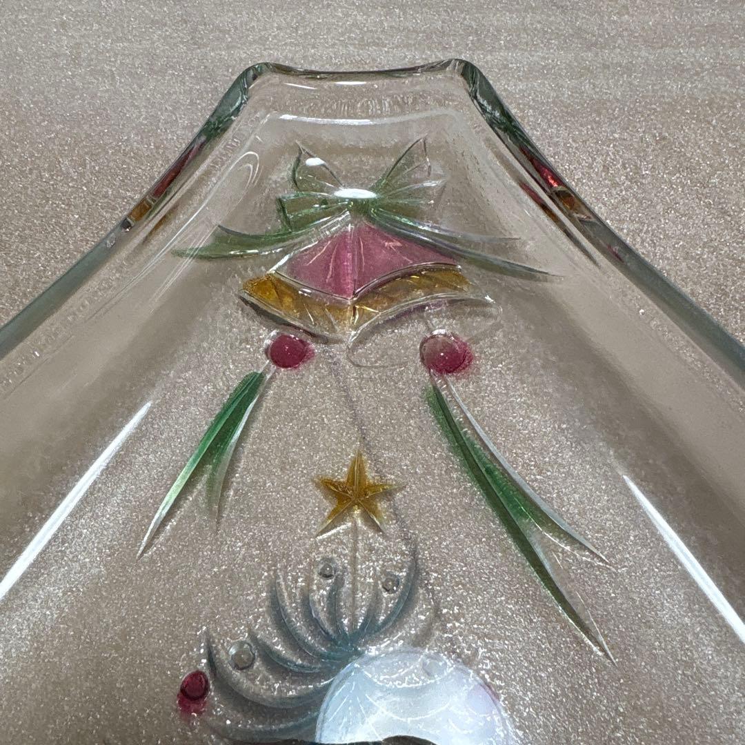 クリスマス プレート皿クリスマスツリーUSAで購入 飾りMIKASAガラス置き物