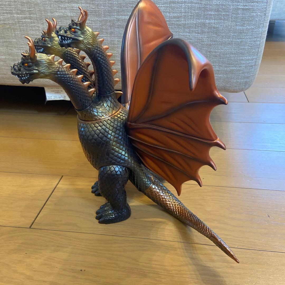 マルサン　キングギドラ ソフビ　ダークブラウン