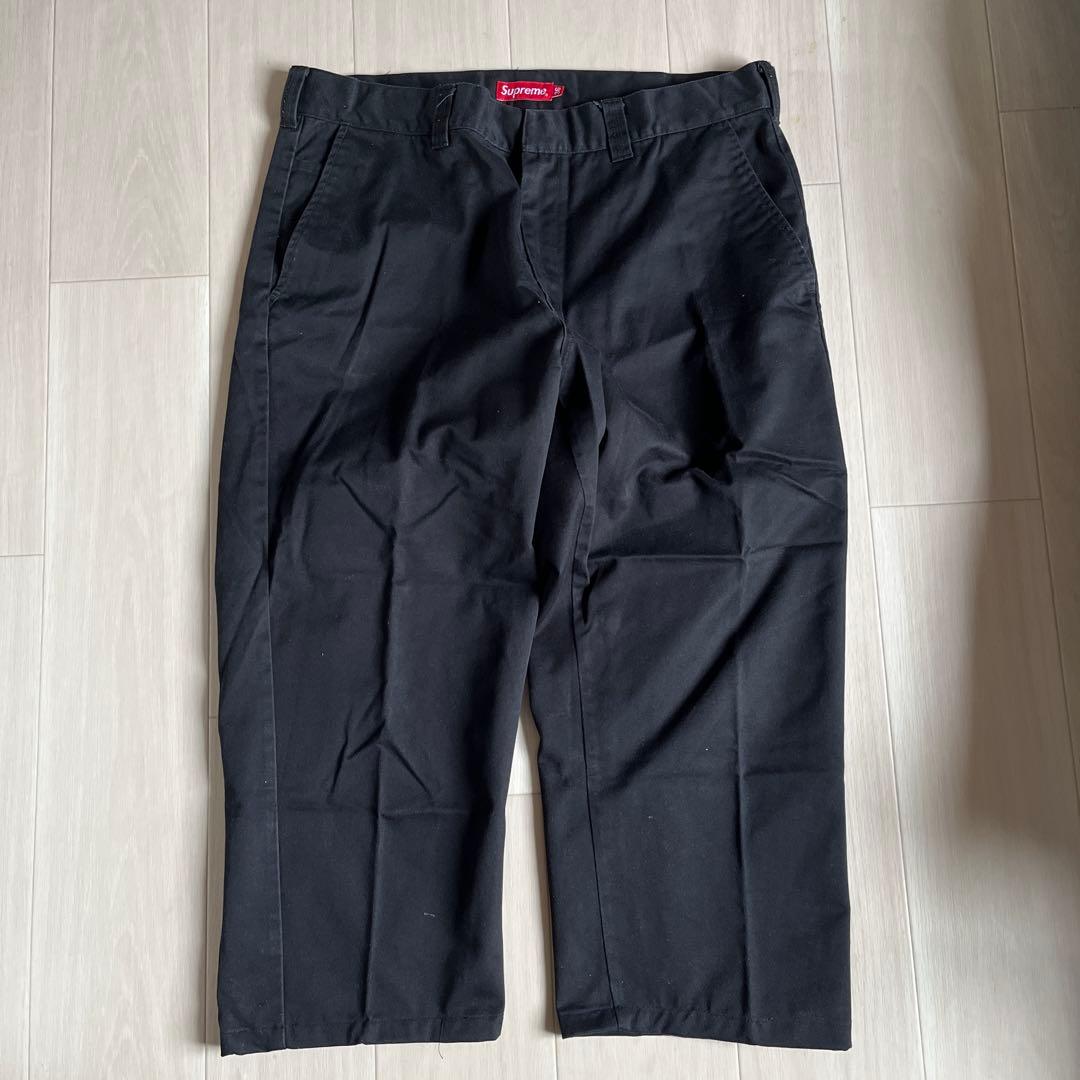 Supreme 黒 チノパン　w36