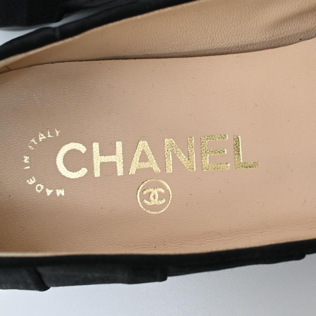 ■ □ 149★年 07P CHANEL シャネル リボンパンプス ココマーク*
