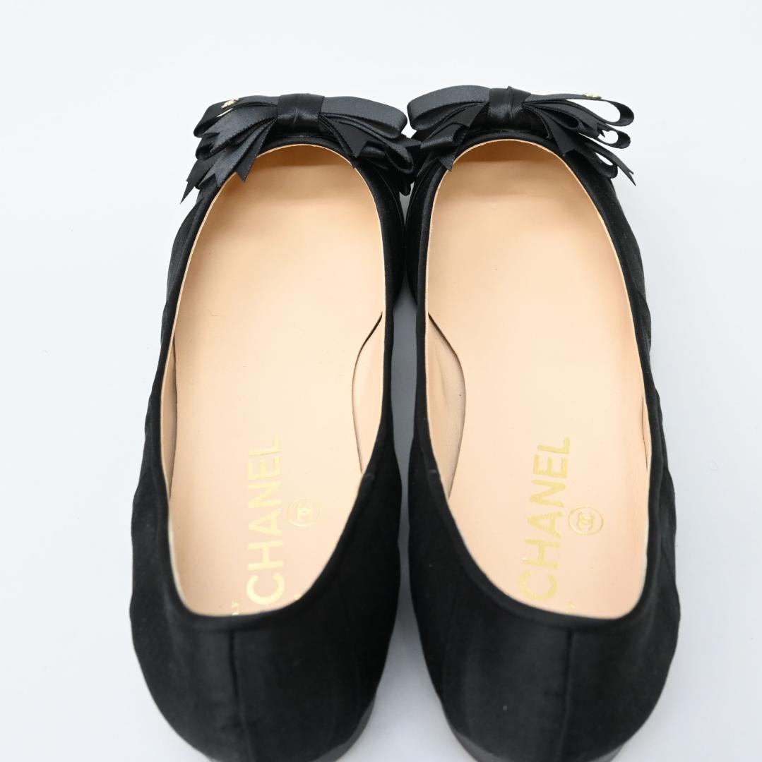 ■ □ 149★年 07P CHANEL シャネル リボンパンプス ココマーク*