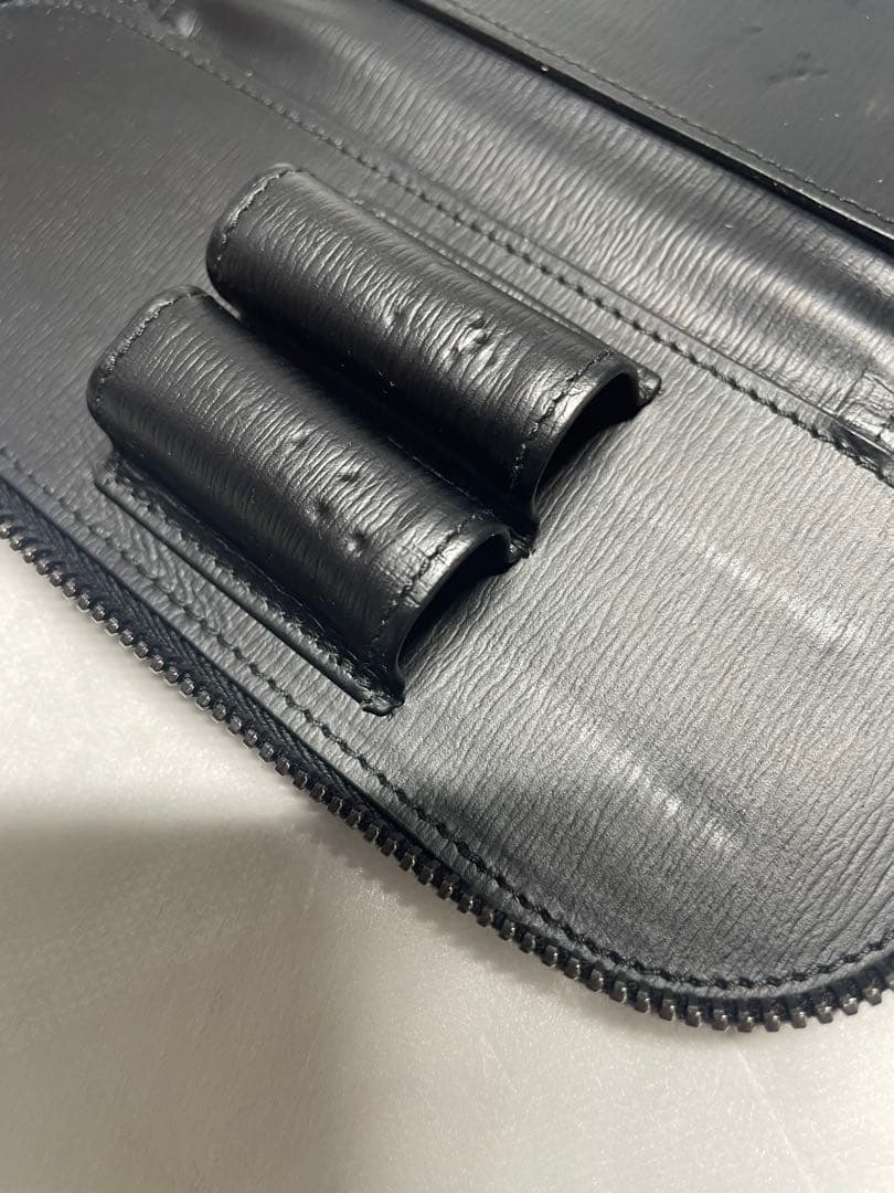 モンブラン　MONTBLANC レザーペンケース　ラウンドジップ　2本差し 黒