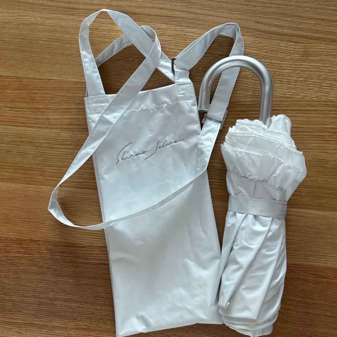 シロノサクラ。　折りたたみ日傘　ホワイト