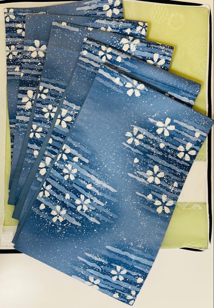 【新品　未使用】藍染全通袋帯　天然泥藍染　袋帯　藍染苑