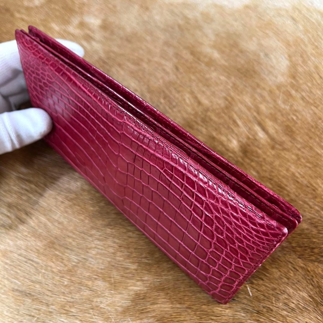 極美品 定15万 最高峰 クロコダイル センターセレクト 無双 長財布