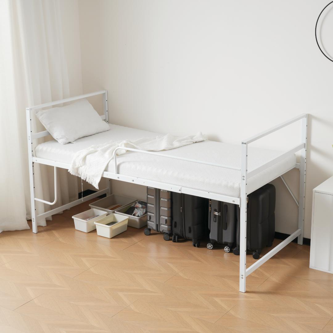 超人気！【高さ110cm】ロフトベッド収納 北欧風 大人 一人暮らし WHITE