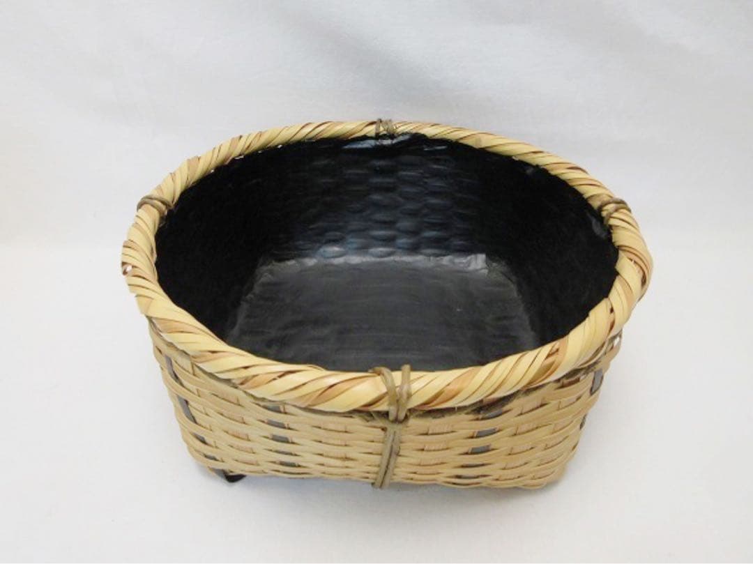 未使用 茶道具 竹宝斎造 惺斎好写 鰯籠炭斗 竹炭斗 刻印 紙箱