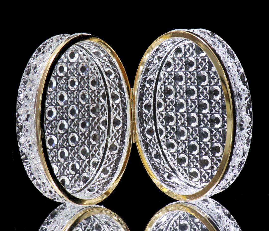 オールド・バカラ 金装飾 大型 1kg ダイヤモンドカット 宝石箱 ゴールド