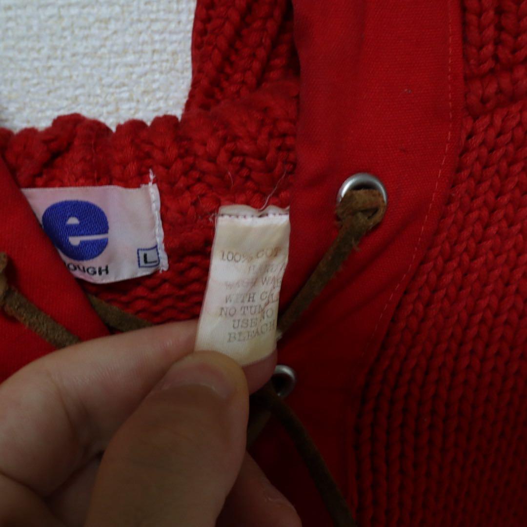 N-428 グッドイナフ　当時物　ニットパーカー　レッド　Lサイズ　希少