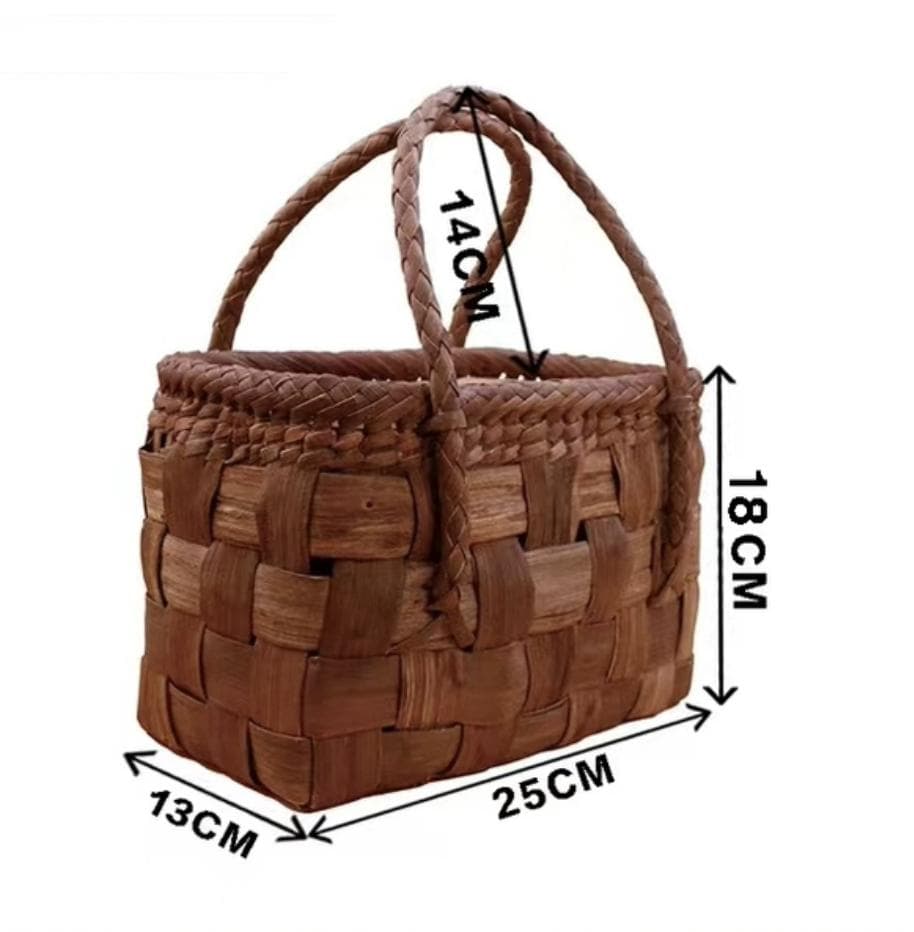 山葡萄 山葡萄籠バッグ 網代編み 手作り 籠 手提げ 内布付き