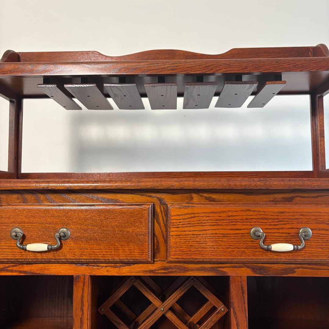 ヴィンテージ　ワインキャビネット 　グラスホルダー＆ボトルラック収納