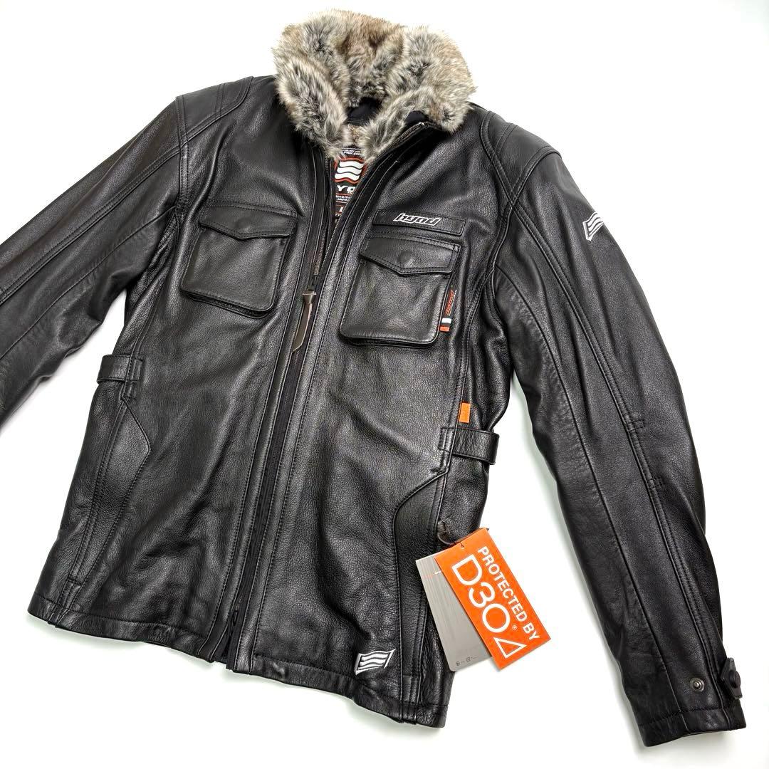 【牛革】HYOD レザージャケット 黒 GREEK D30 ライダース L 本革