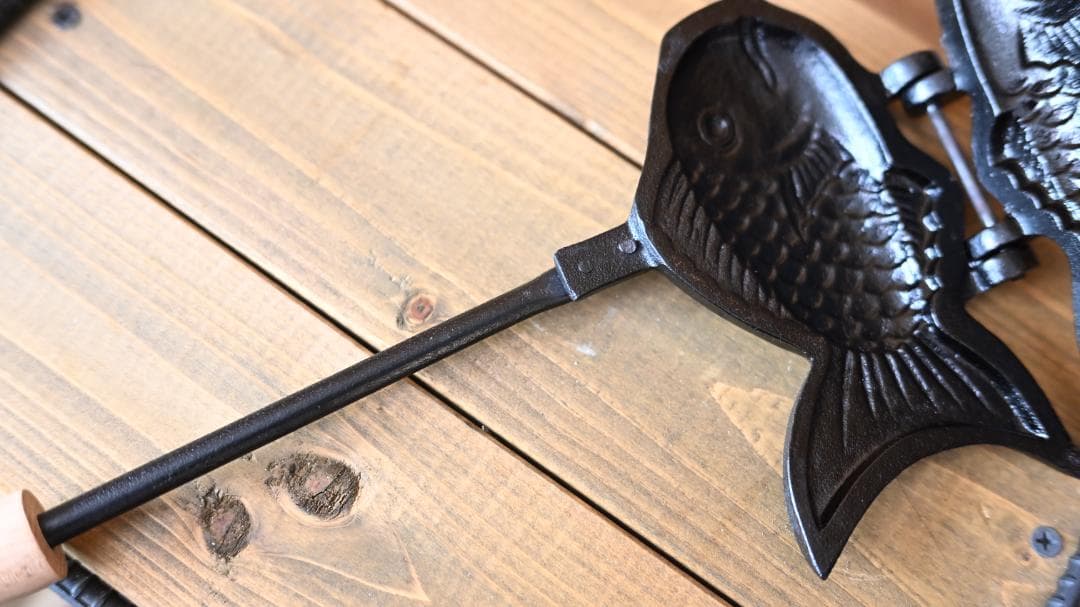 美品【OIGENオイゲン及源 盛栄堂】たい焼き器一丁焼き天然