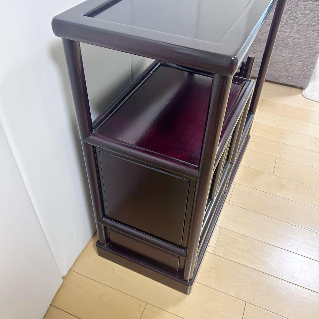 茶棚 茶箪笥 昭和レトロ 古家具 飾棚 古民家　松模様　松文様　吉祥文様