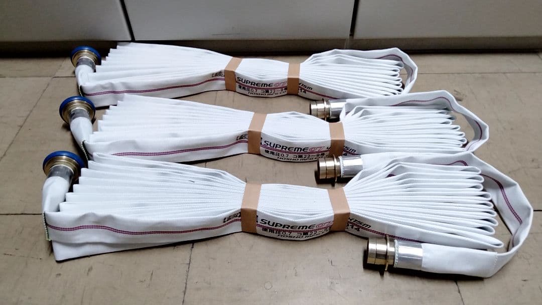 スプリームホース　報商製作所　40A×15m ３本　差込式金具　消防用散水ホース