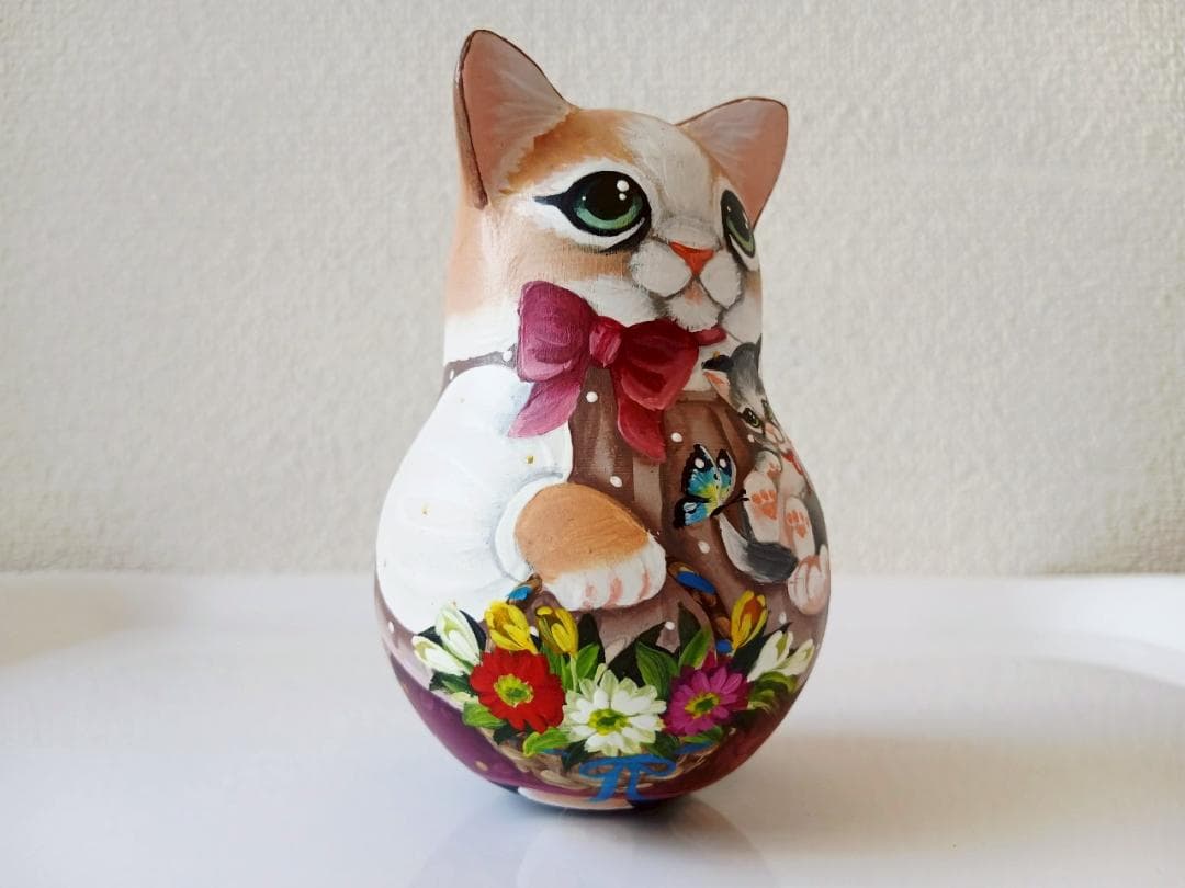 【CBT118】10cm級 おきあがりこぼし(大) スベトラーナ　ネコ