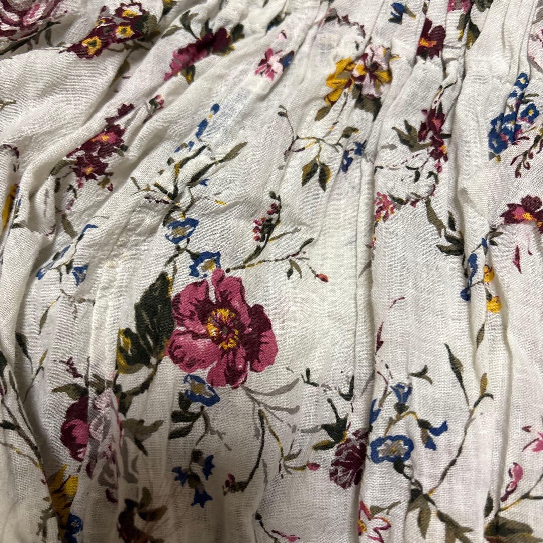 45アール　ガーゼアンティークフラワー　ブラウス　美品