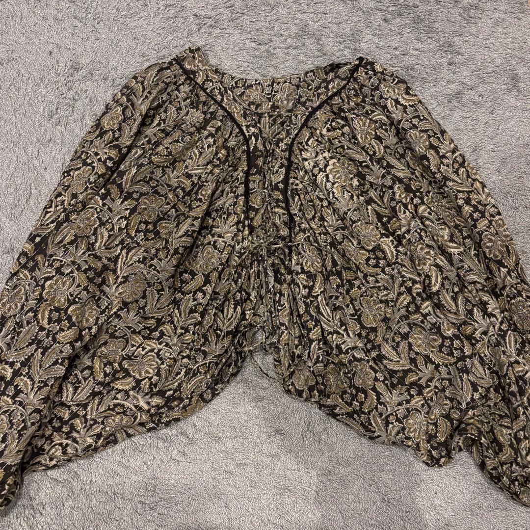 トップス Ameri INDIA PRINT TURN OVER BLOUSE