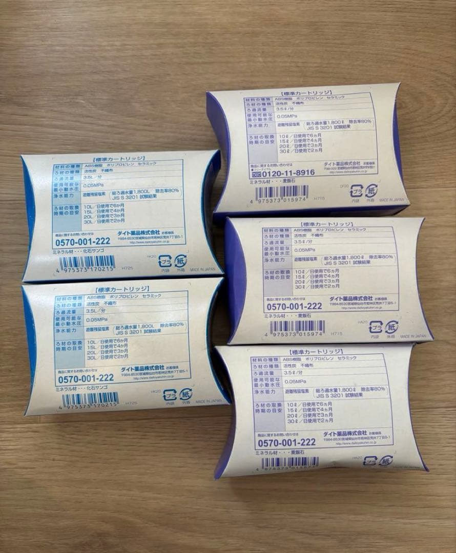 高性能浄水器　きよまろプラス　交換カートリッジ　5個まとめ売り