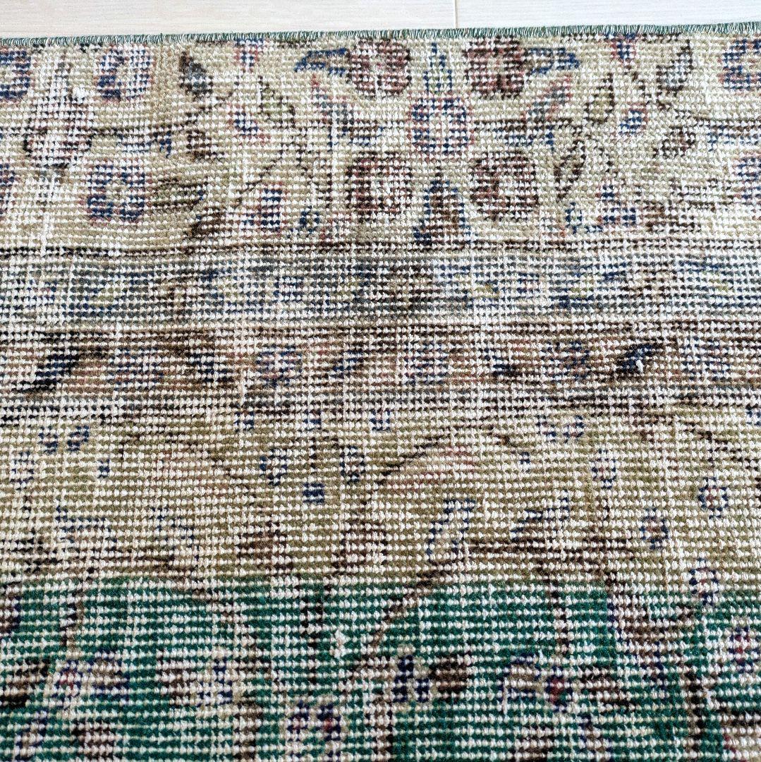 81×169 エメラルドブルー　トルコヴィンテージラグ