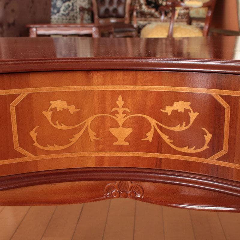 ドロワー付きローテーブル 象嵌 センターテーブル 猫脚 214-1232