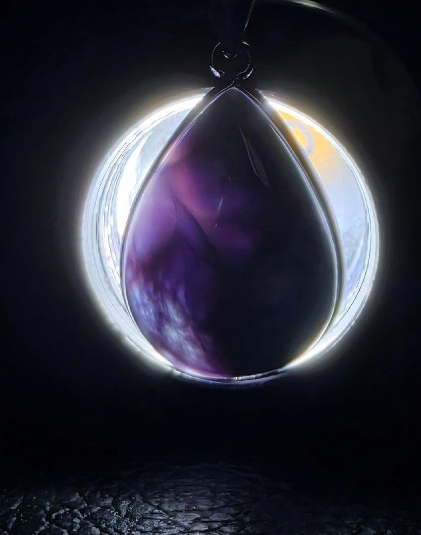 ドミニカ共和国産　ペクトライト　パープルラリマー　ペンダント　S925