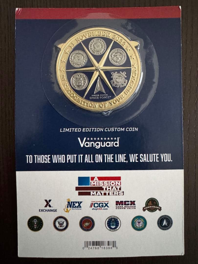 米軍実物本物非売品アメリカ合衆国軍退役軍人ヴァンガード社製限定版チャレンジ