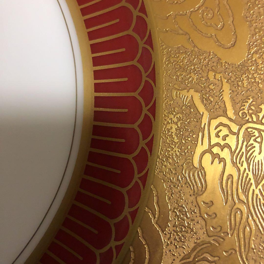 新品未使用　鳳凰、麒麟、蝶々、雲の大倉陶園大皿28センチ☆鳳凰飾りのヴィンテージ