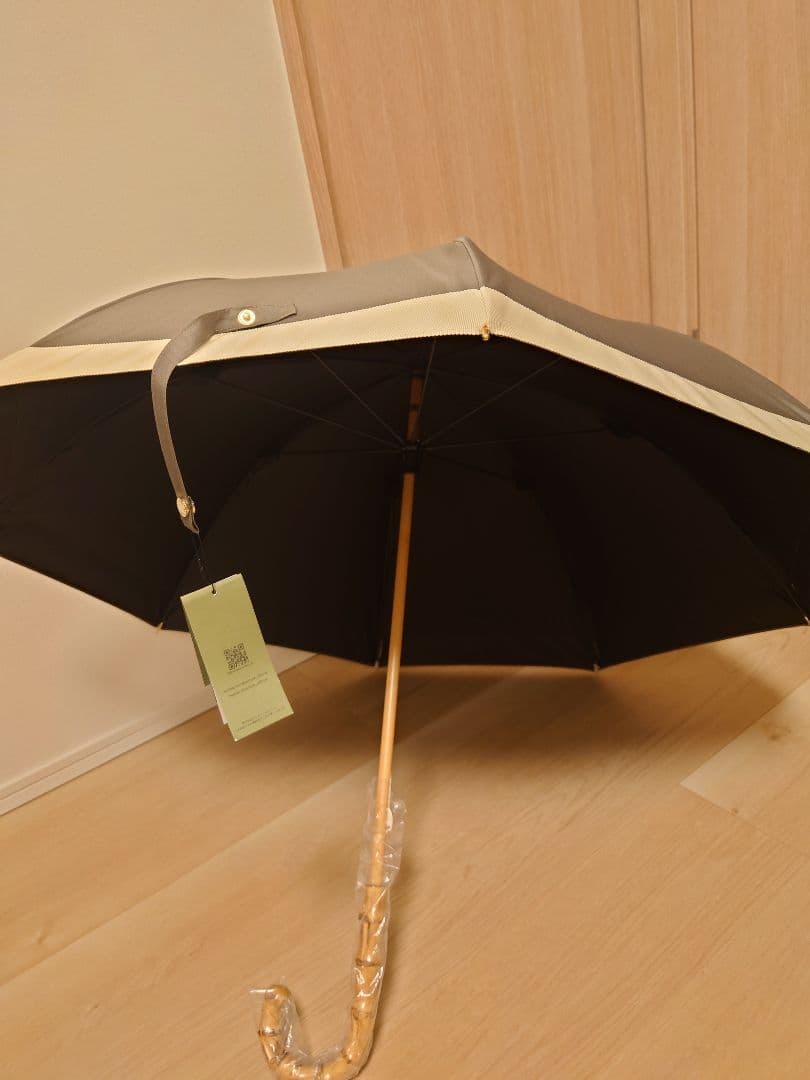 untule 日傘 長傘M バイカラー　ダークグレー/アイボリー