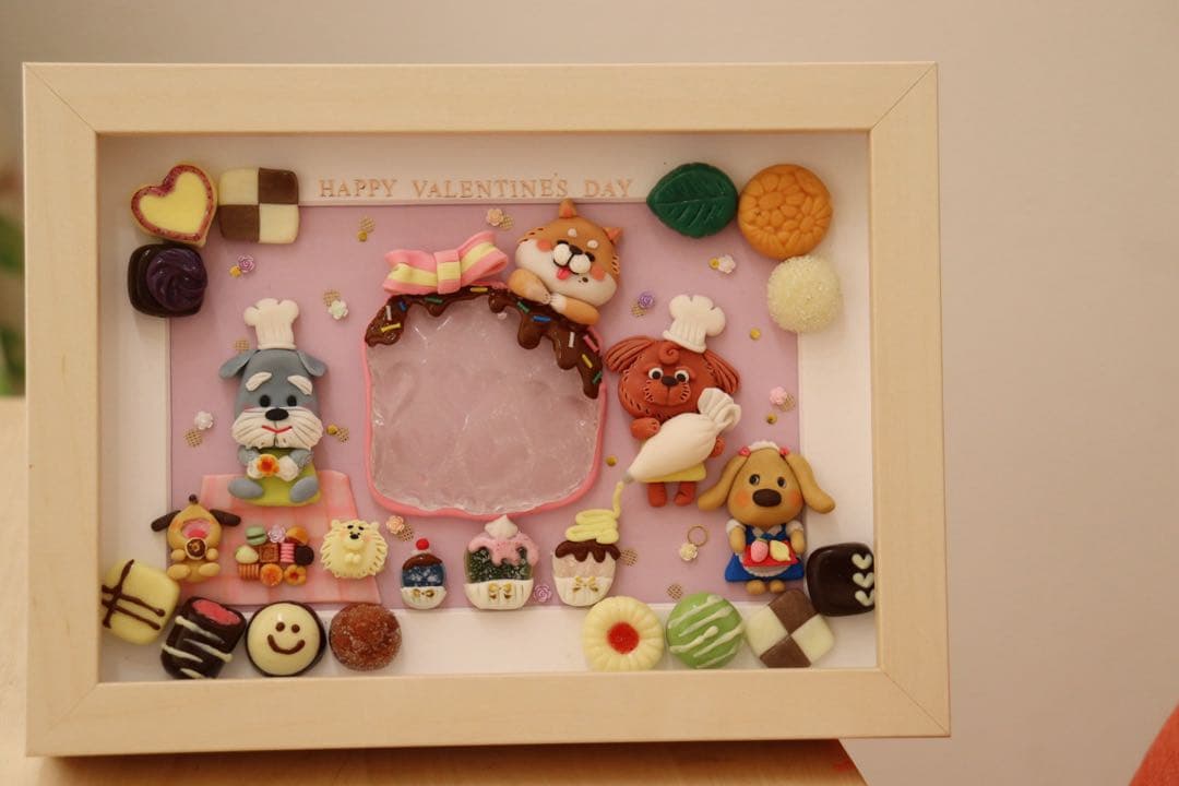 【美味しくつくるだわん】　レア　シーグラスアート　バレンタイン