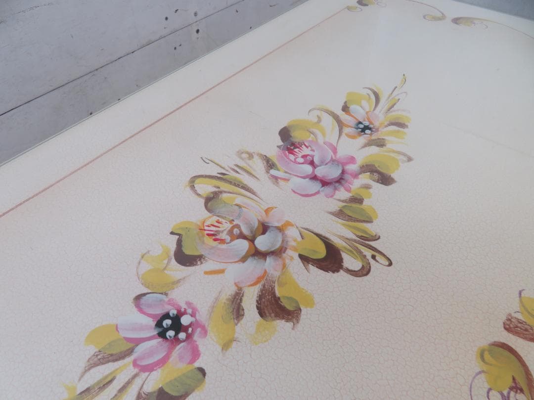 美品■ロココ■姫家具■花柄■ガラスキャビネット■ディスプレイケース■飾り棚■