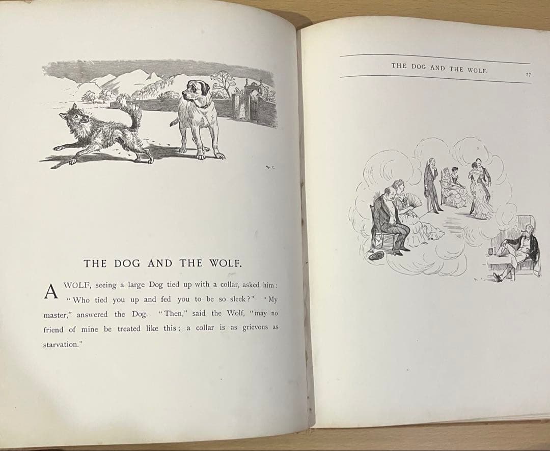 No.428 希少 アンティーク 古書 洋書 絵本 ビクトリア イソップ 童話