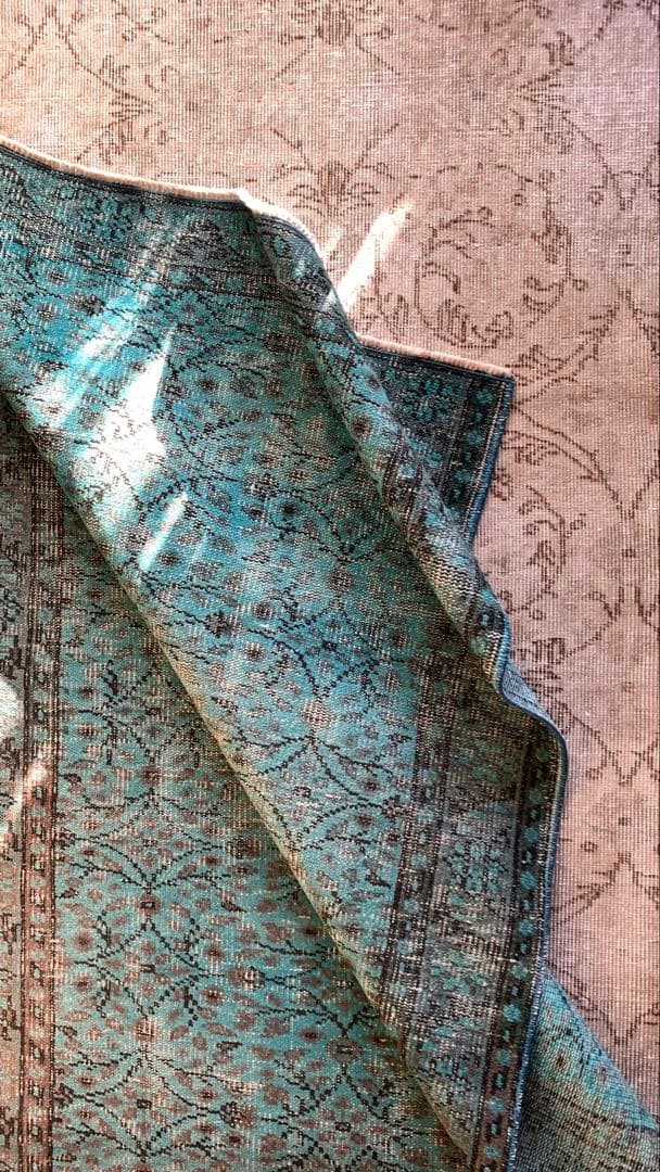 110×197 \"TEAL” ViNTAGE TURKiSH RUG