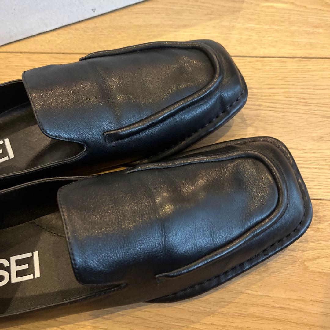 SHISEI スクエアローファー24.5cm(37.5)