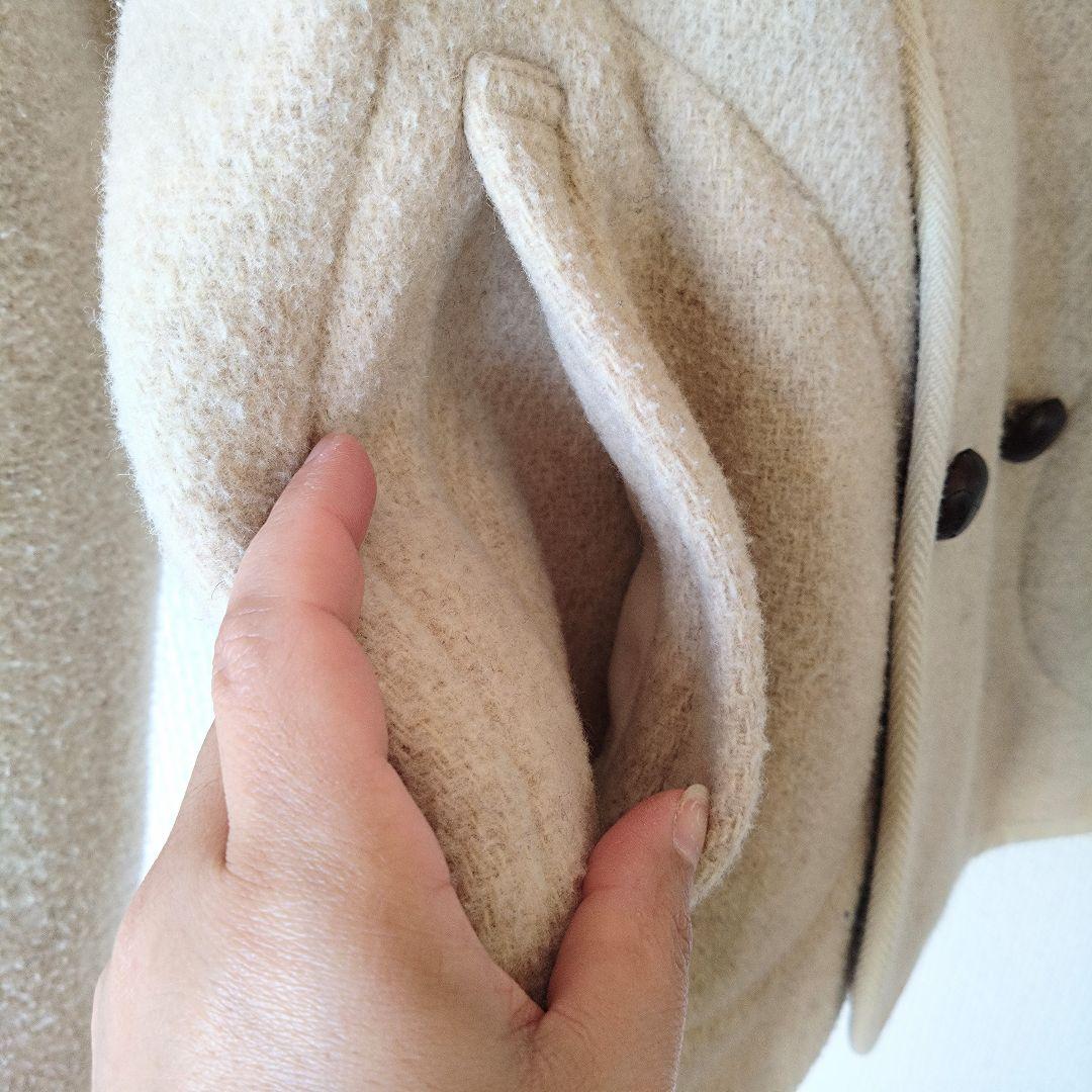 美品✨DANTON ダントン ウールモッサ Pコート ダブル ホワイト 36