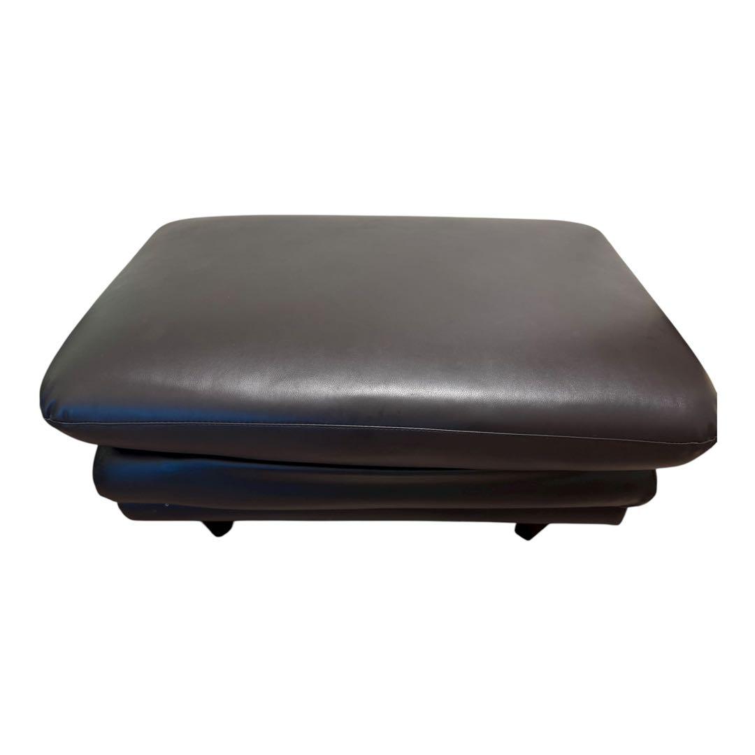 【関家具】レザーオットマン スツール 焦げ茶 合皮 モダンデザイン