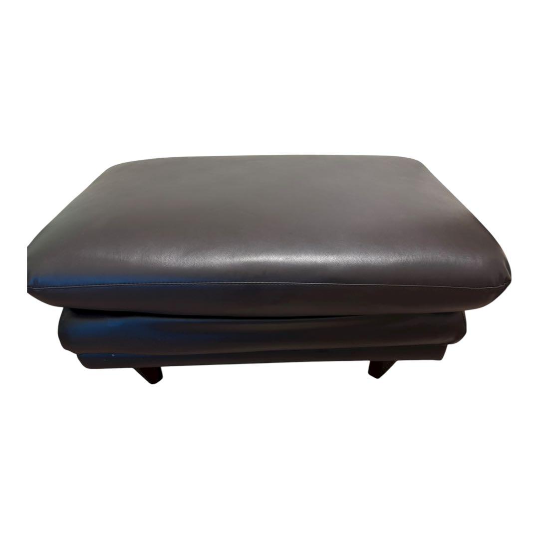 【関家具】レザーオットマン スツール 焦げ茶 合皮 モダンデザイン