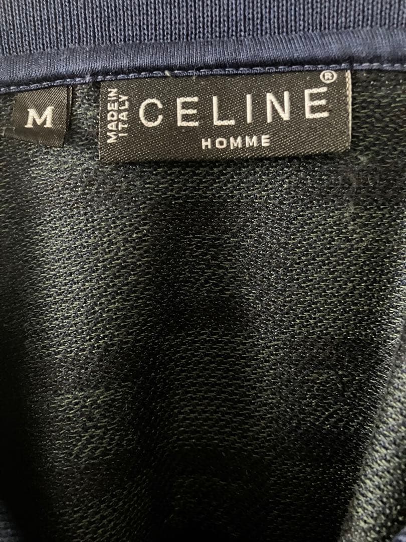 CELINE HOMME マカダム総柄長袖ポロシャツ