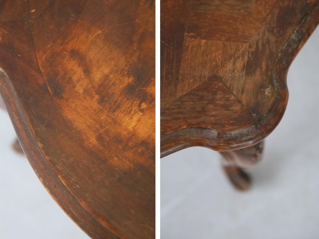 フランスアンティーク木製コーヒーテーブル/センターテーブル机/飾り棚(88-45